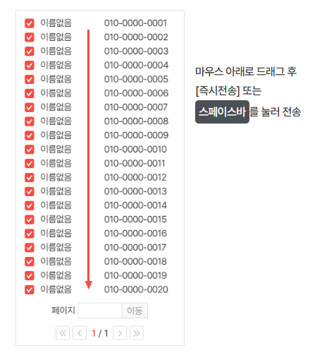 문자세상 선거전송 순서 이미지